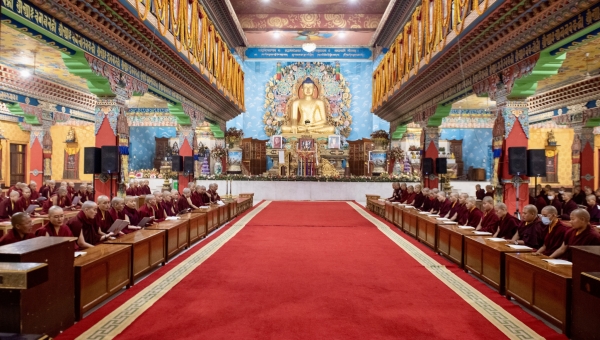 Evening Prayers Followed by Debate in the Monlam Pavilion