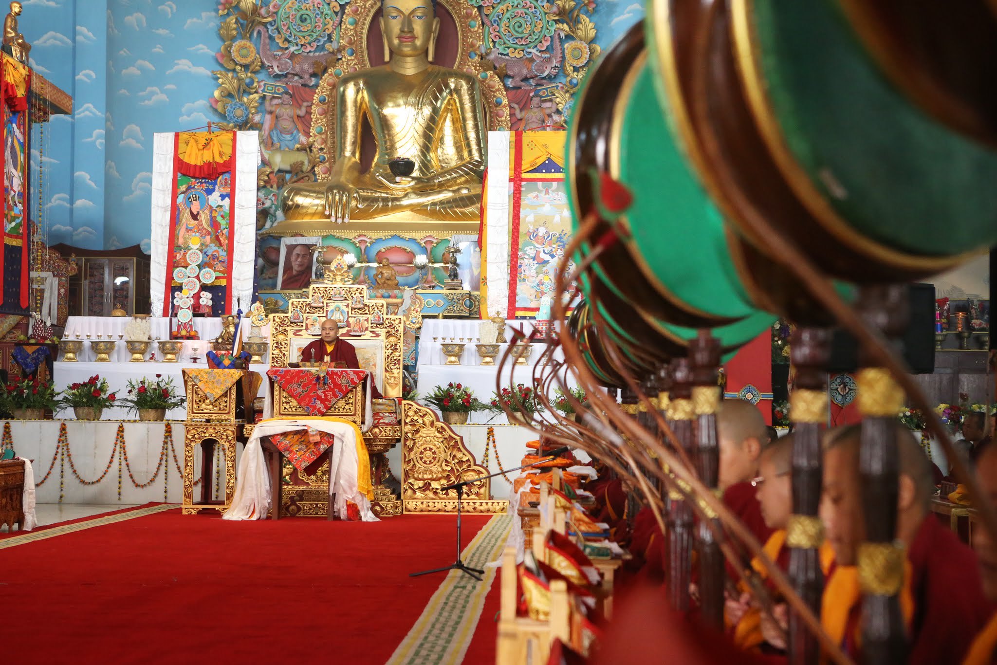 The Nuns Engage in the Practice of Karma Pakshi and the Five Tseringma